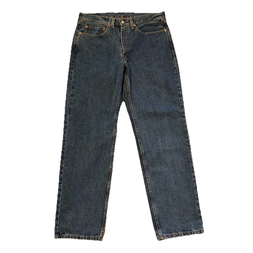 Levis 550 Jeans Mens 34x32 Blue Medium Wash Straight Leg Denim Pants Casual